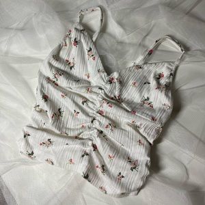 Floral pink-white forever 21 top Size M